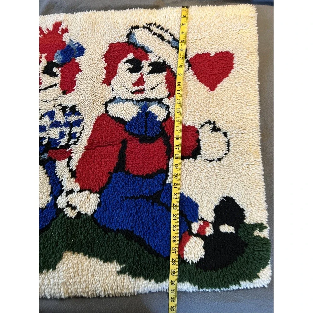Raggedy Ann &‎ Andy Plush Decorative Handmade Latch Hook Rug Wall Art 31